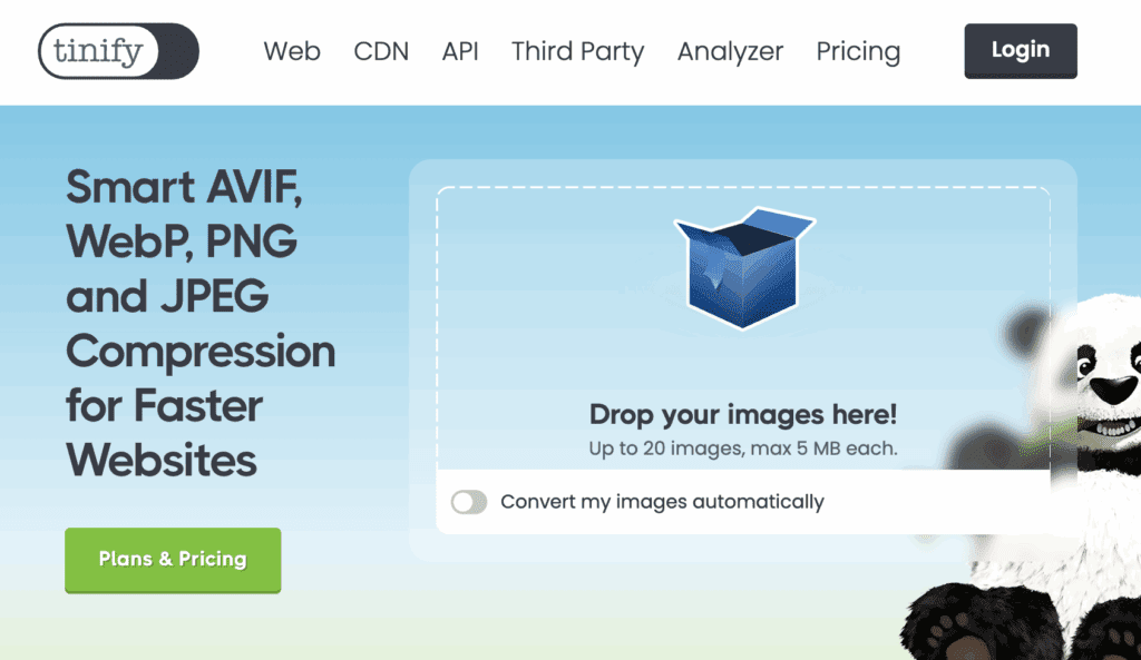 Tiny PNG a tool for resizing images 